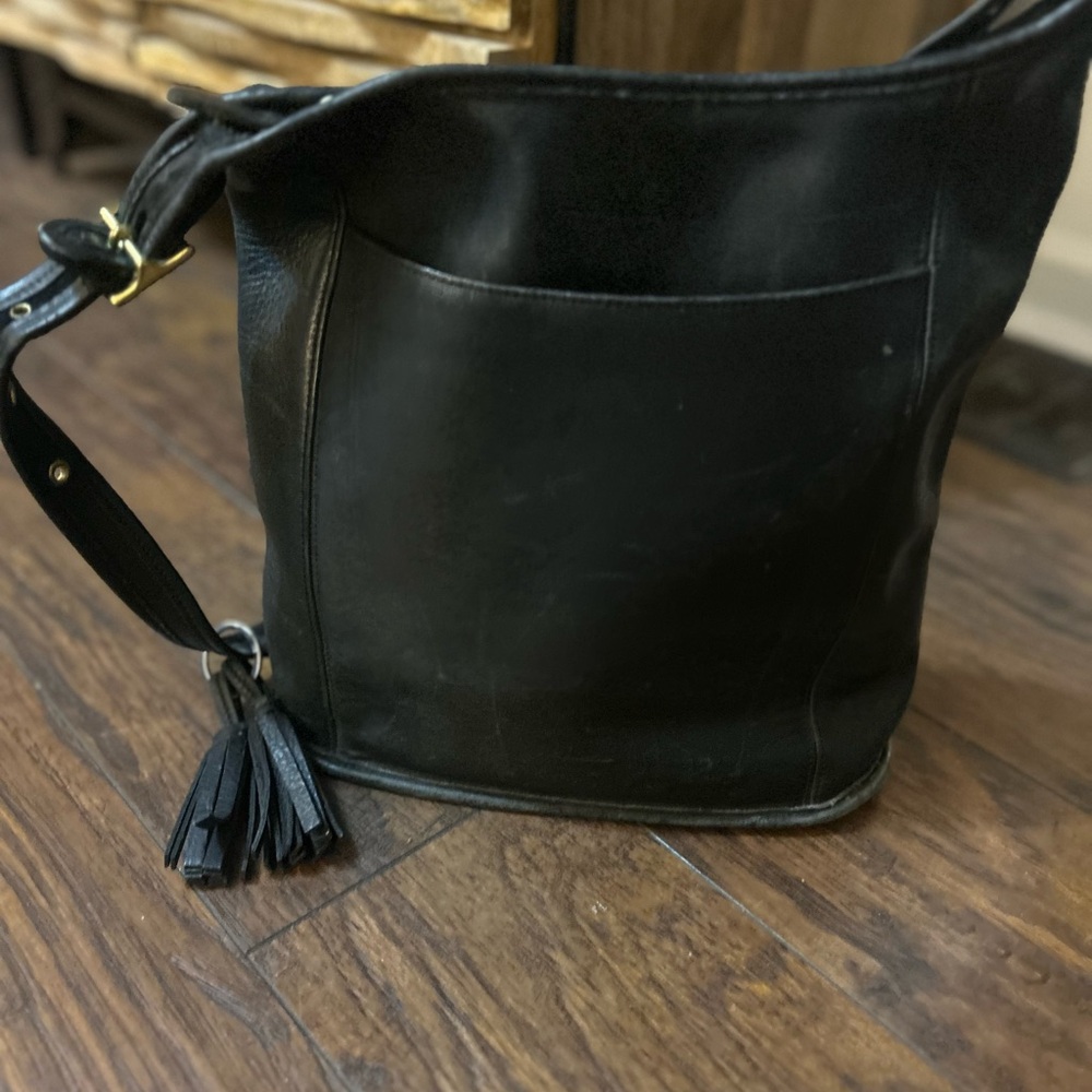 Coach Black Leather Hobo Bag